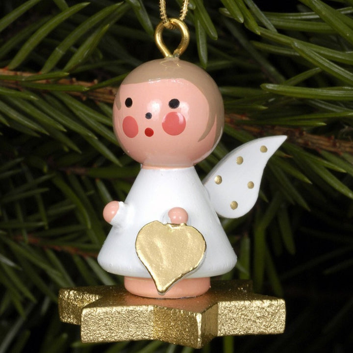 Mini angel - Floating on a star - Christmas tree decoration