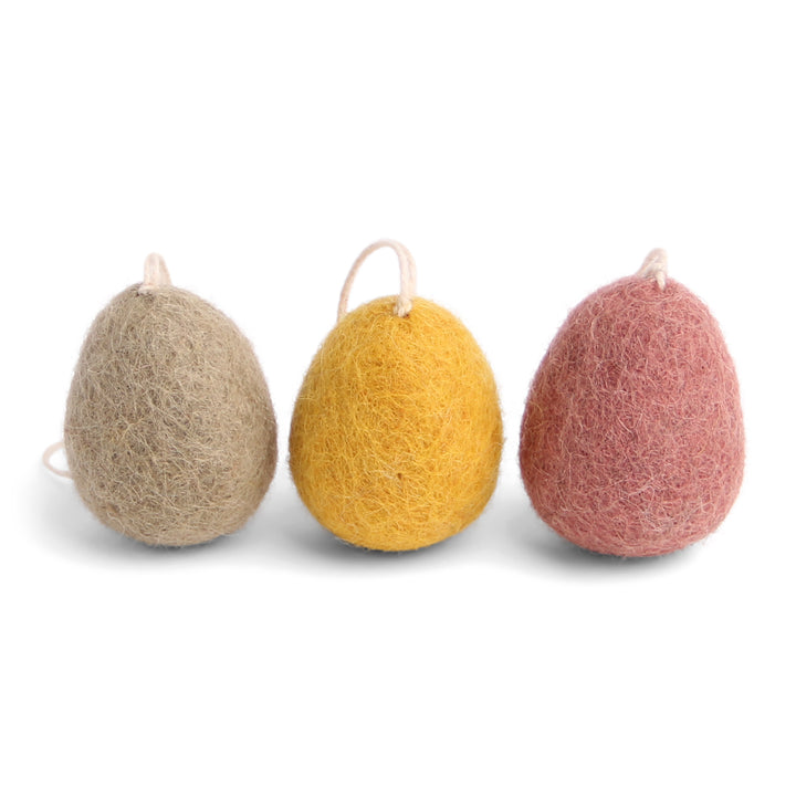 Easter Eggs - Soft Russet Tones (Set of 3 Regular-Sized) - Hanging Decorations