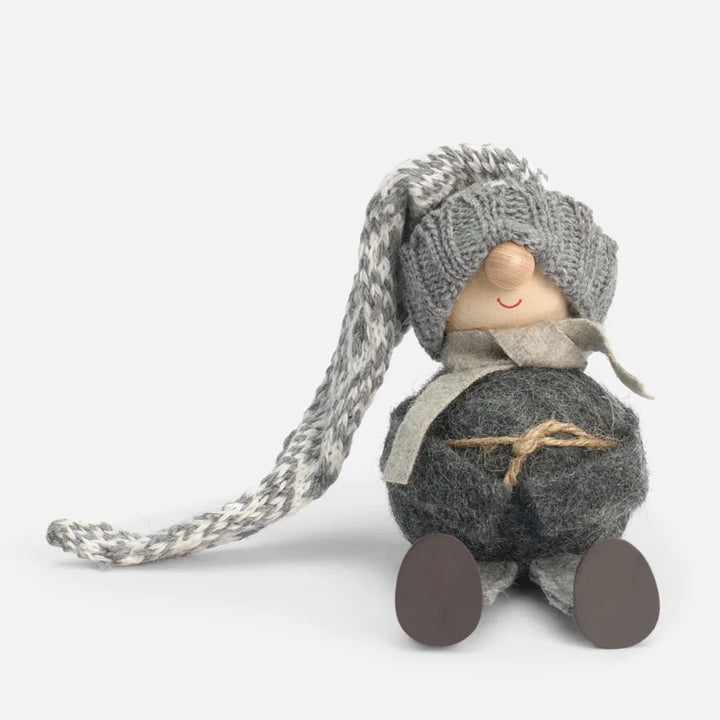 Tomte Gnome - Cousin Gustav (Grey Knitted Cap)