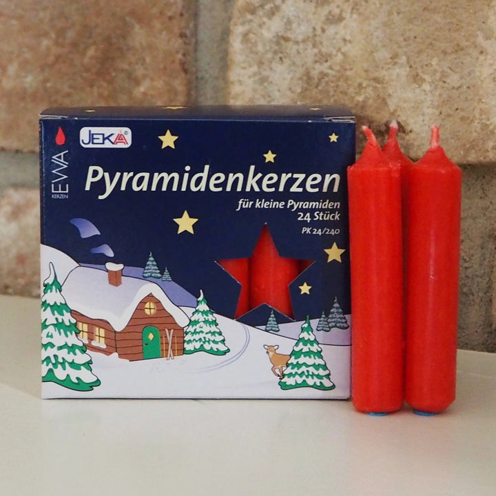 Pyramid Candle (14mm) - Red Box of 24