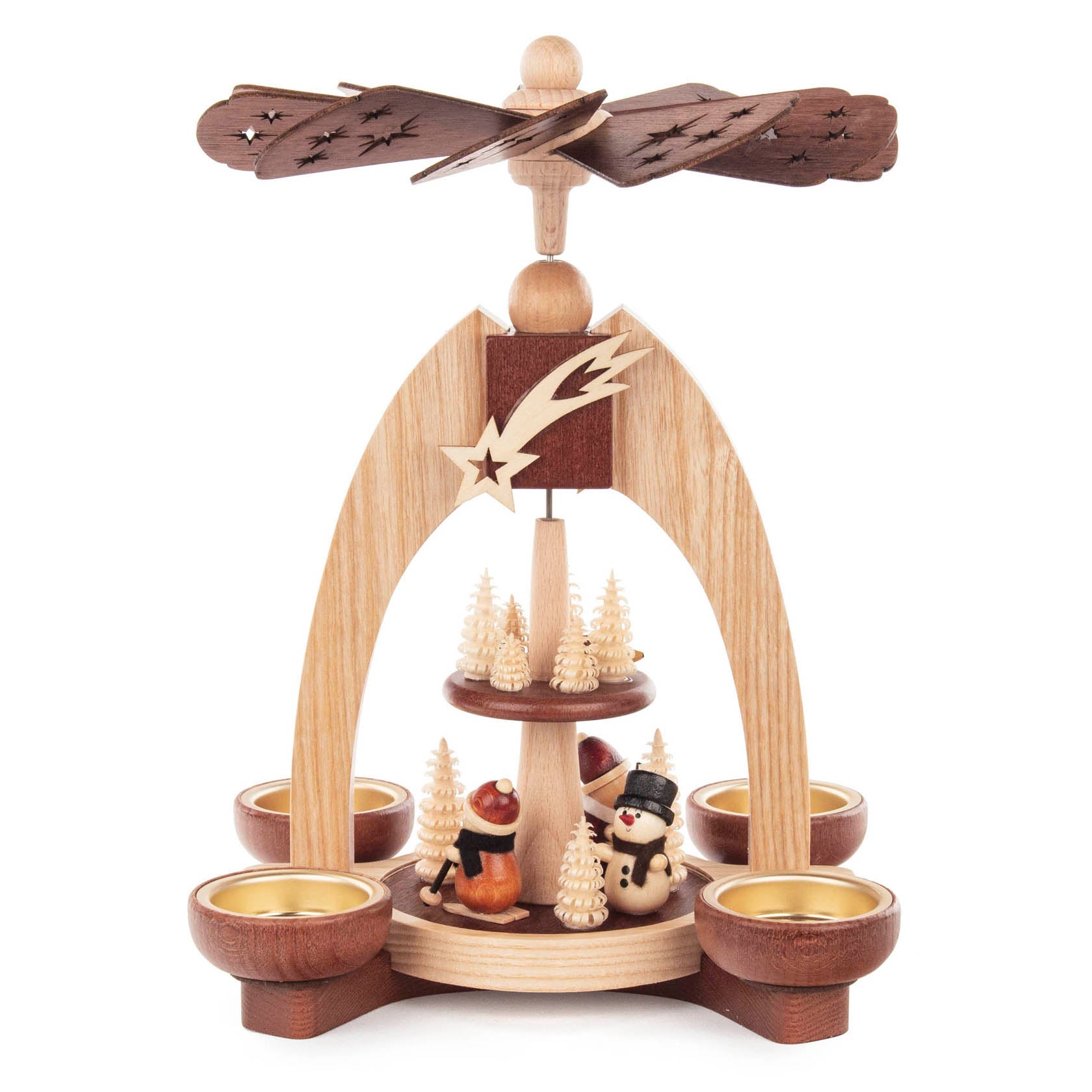 2 Tier Pyramid - Santa, Snowman & Skier