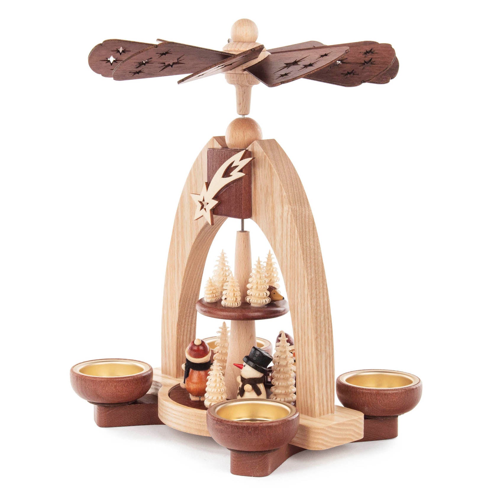 2 Tier Pyramid - Santa, Snowman & Skier