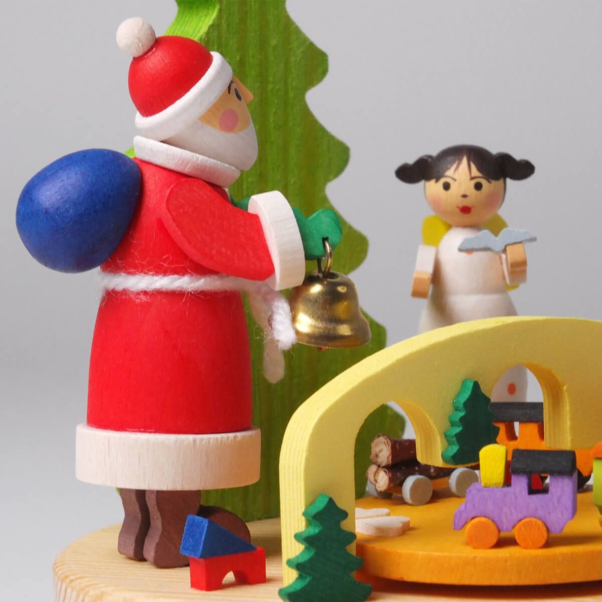 Music Box (Premium) - Santa and Angel by the Tree