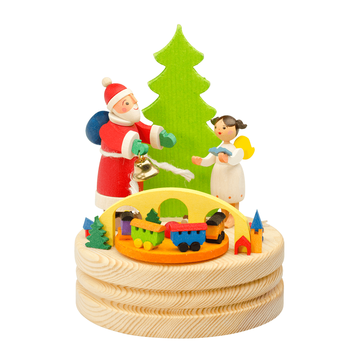 Music Box (Premium) - Santa and Angel by the Tree