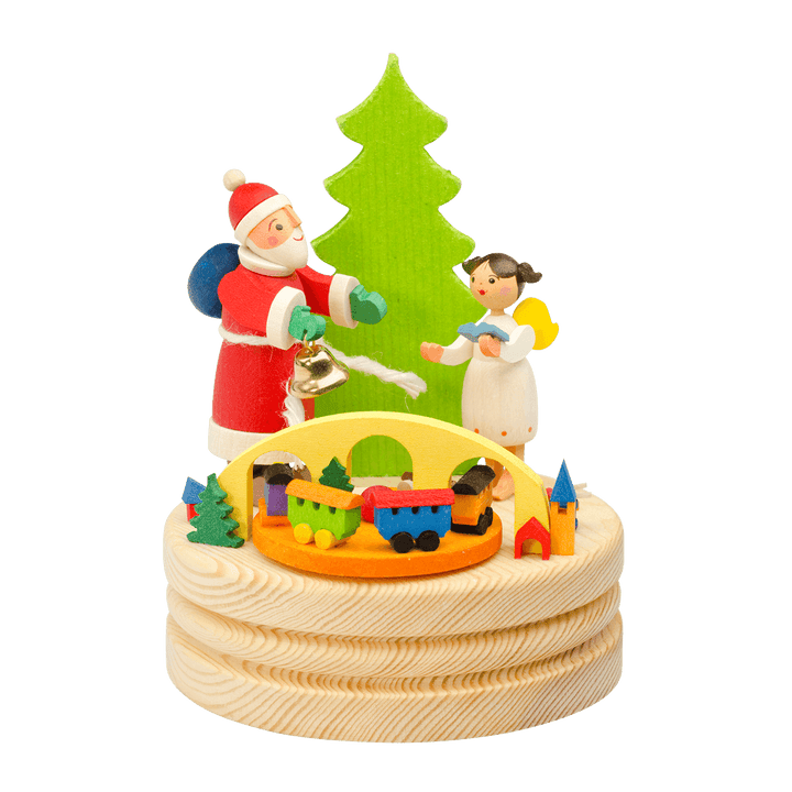 Music Box (Premium) - Santa and Angel by the Tree