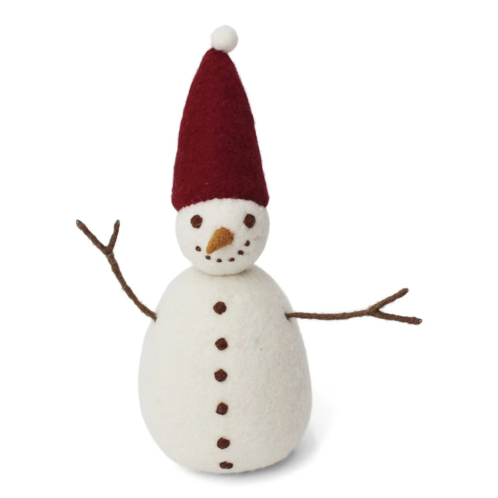 Christmas Figurine - Snowman (Red) - Large