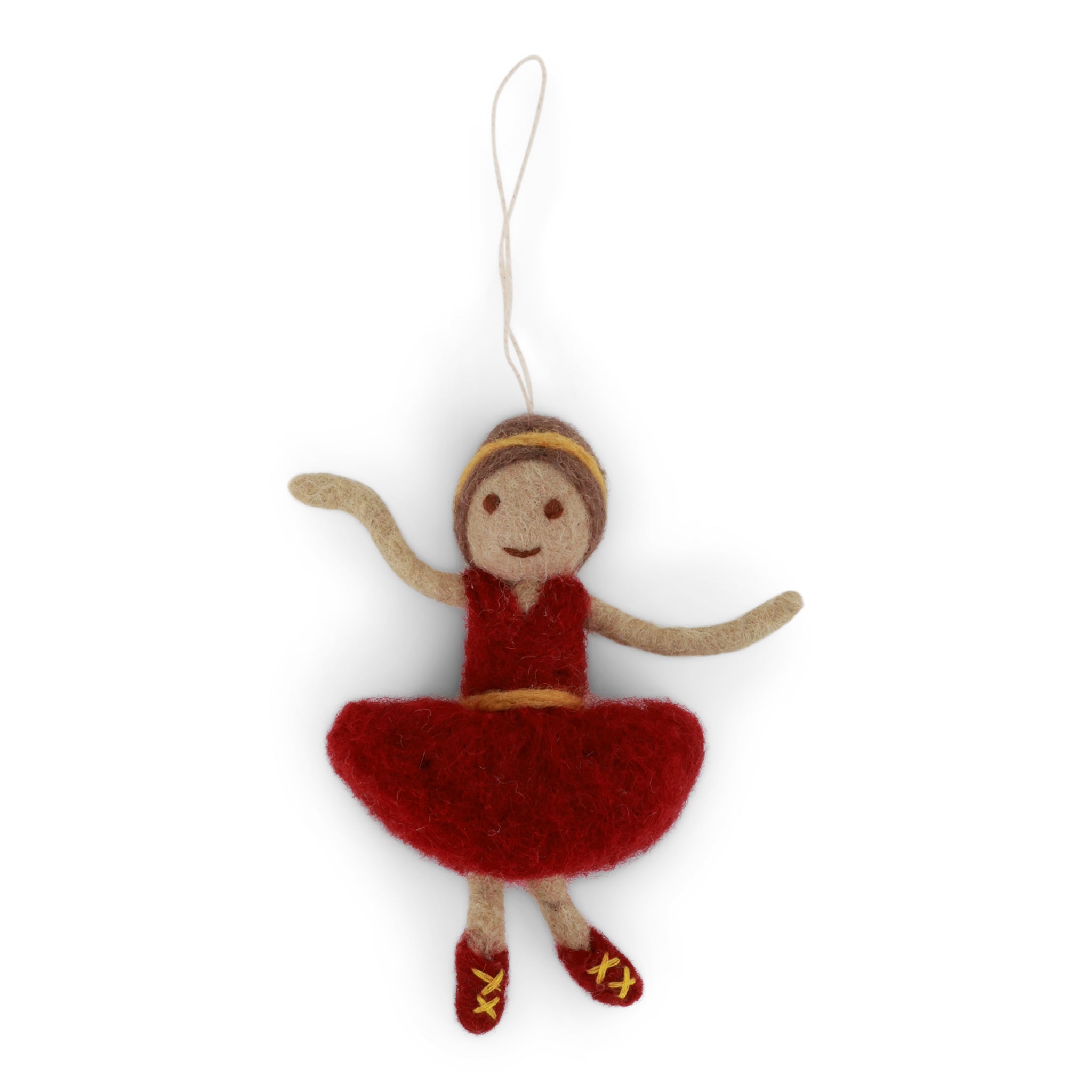 Felt Christmas Tree Decoration - Ballerina with Red Tutu