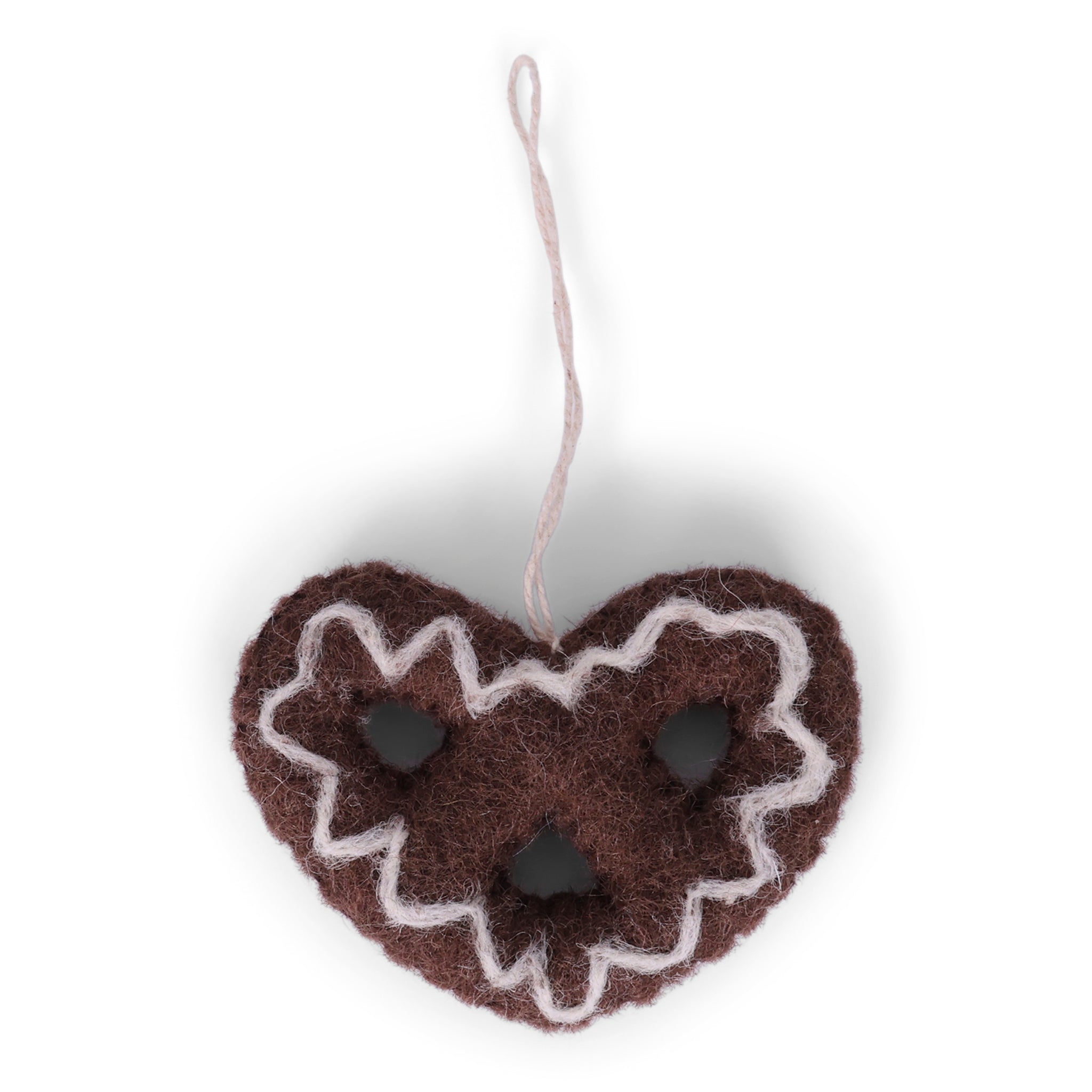 Felt Christmas Tree Decoration - Gingerbread Pretzel