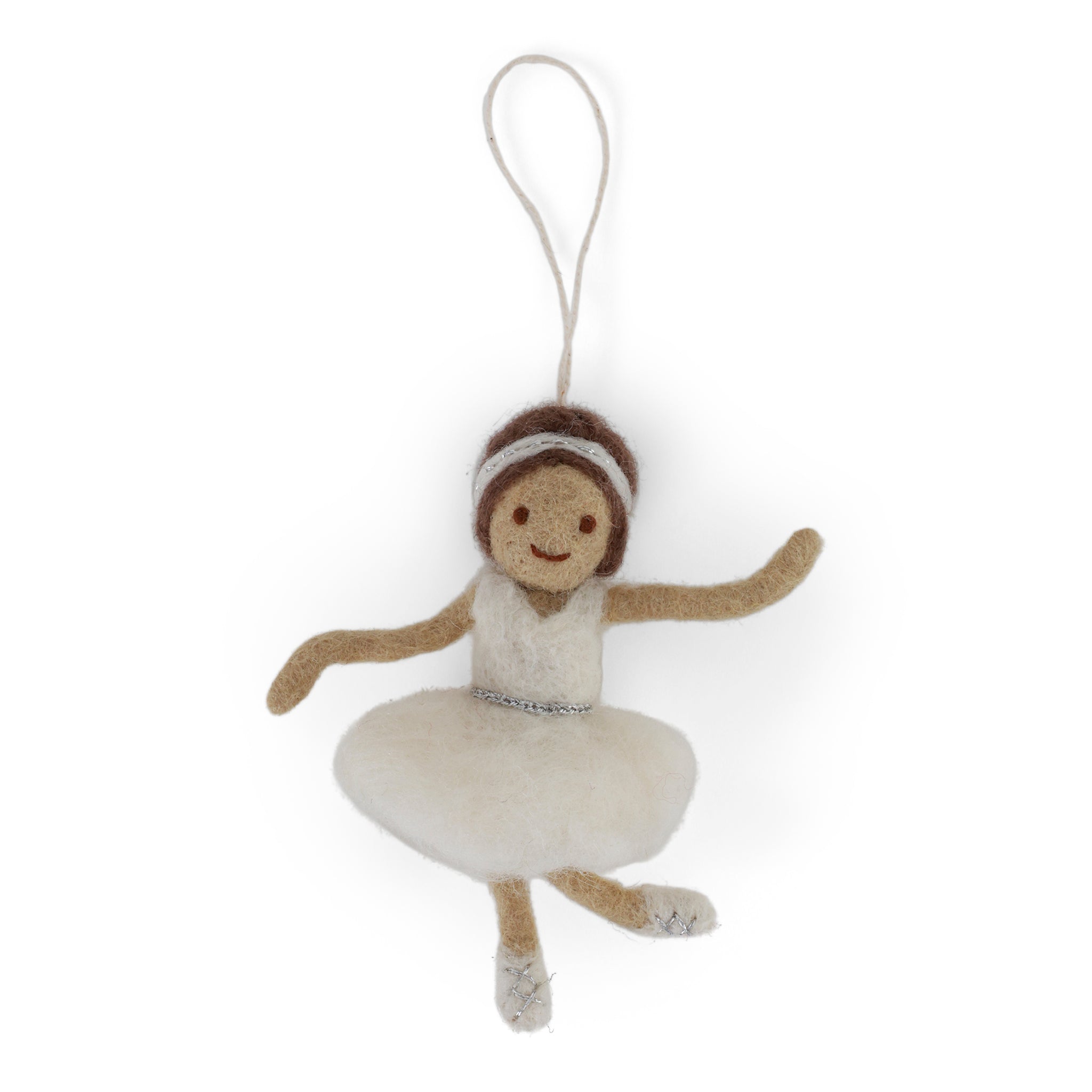 Felt Christmas Tree Decoration - Ballerina with White Tutu