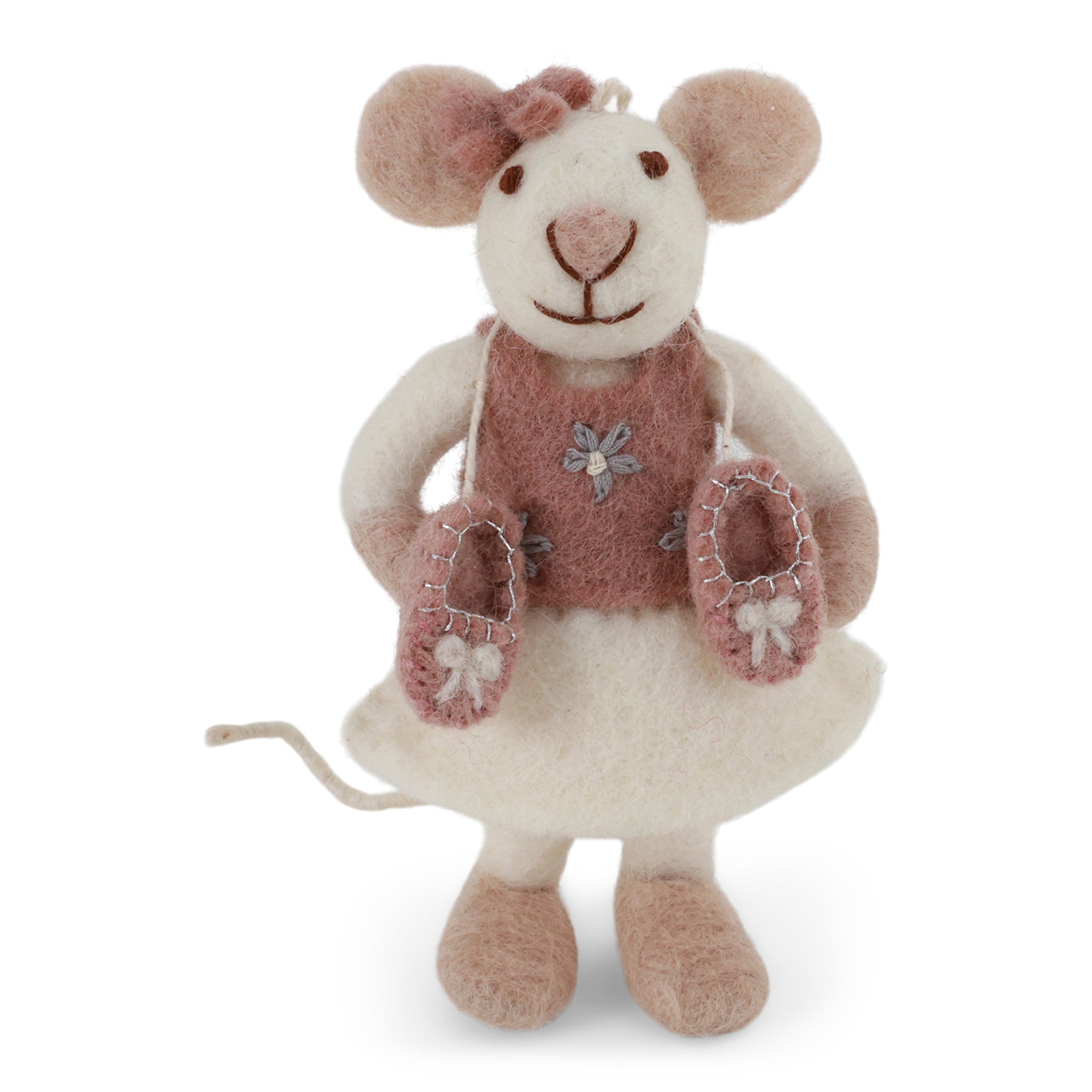 Christmas Figurine - Ballerina Mouse with Ballet Slippers
