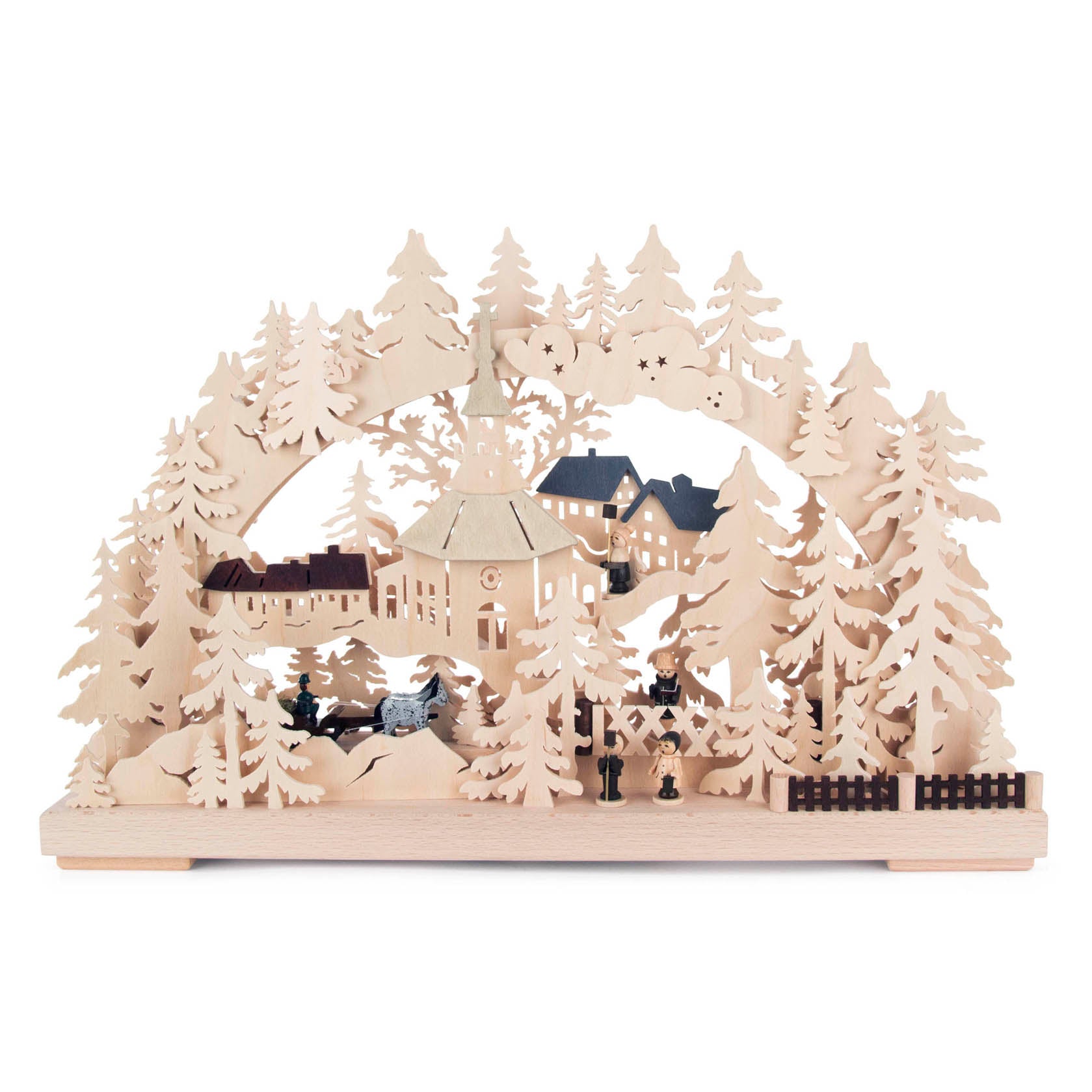 Lighted Arch (Schwibbogen) - Classic - Snowy Village