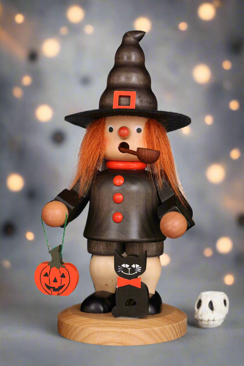 Halloween Incense Burner - Premium - Witch with Cat