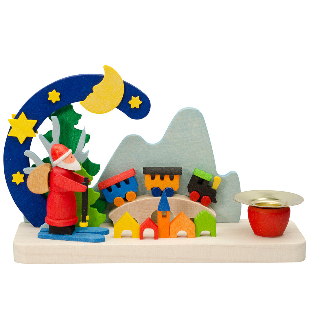 Candle holder - Santa delivering presents