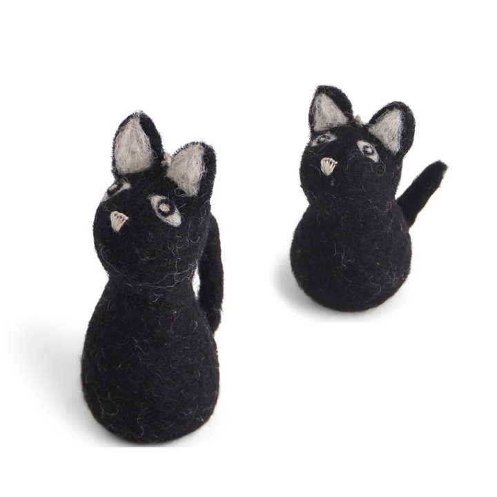 Halloween Hanging Decoration - Black Cat Pair (Large and Small)