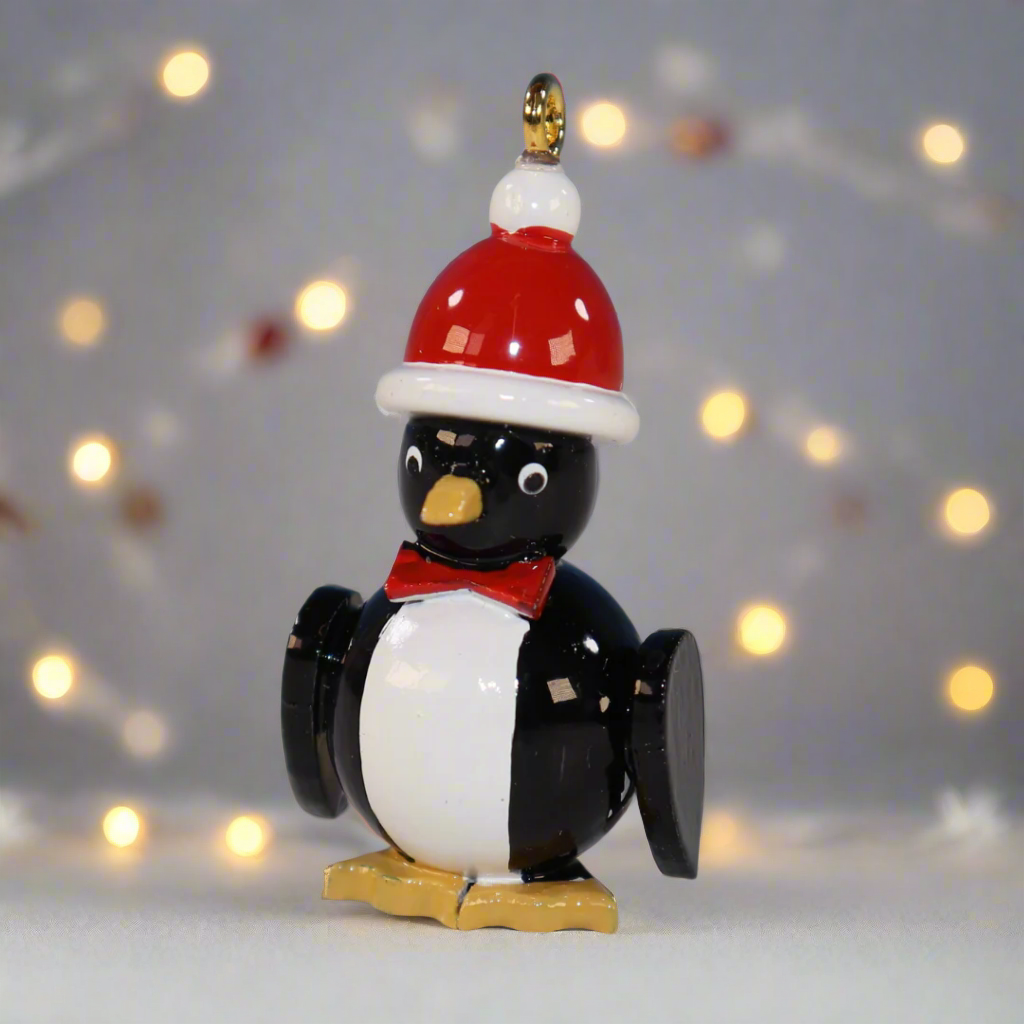 Mini Penguin with Santa Hat -  Christmas tree decoration