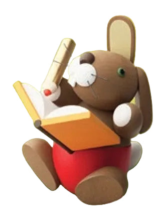 Harper The Hare - Chubby Longear Bunny with Book and Pencil