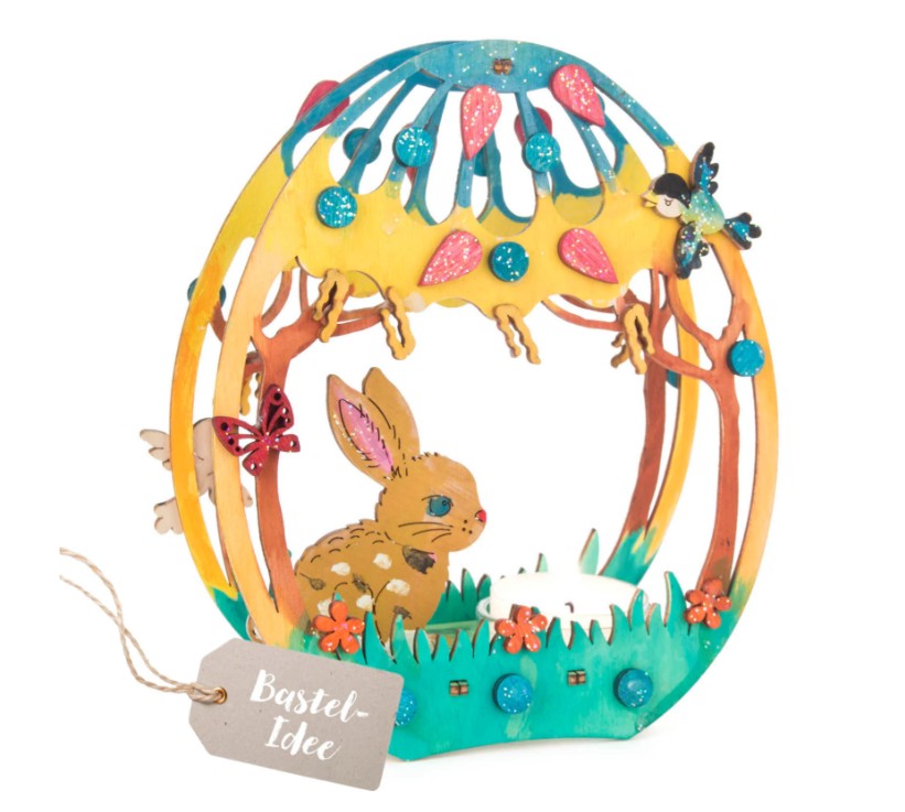 Wooden Easter Egg Craft Decoration - Bunny