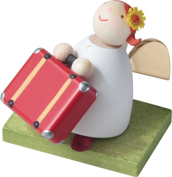 Little Angel Figurine - Guardian Angel With A Suitcase