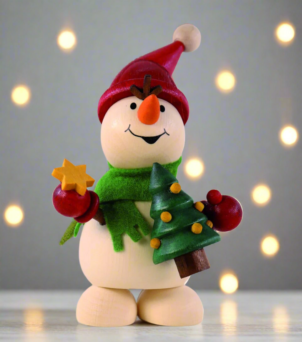 Weihnachtsmann Collectibles - Large Snowman with Christmas Tree