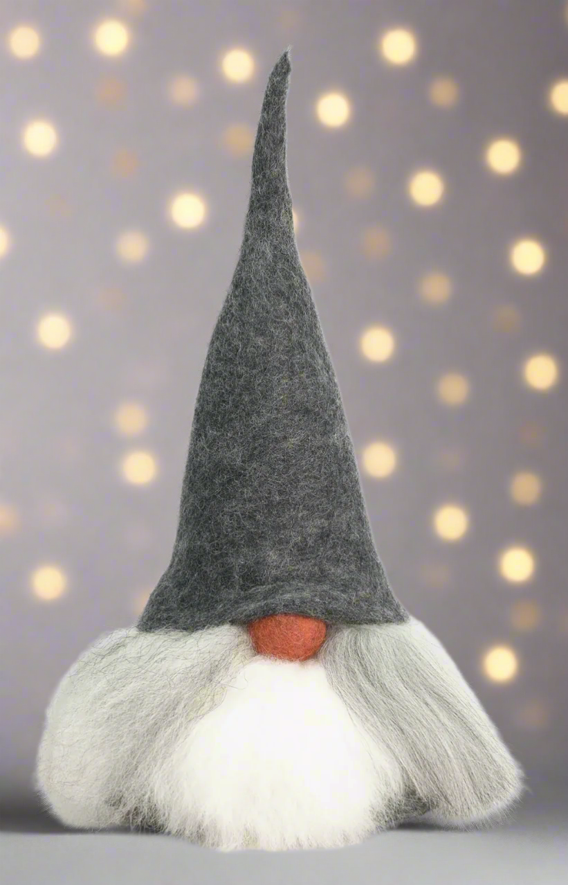 Tomte Gnome - Walter with Felt Cap (Grey)
