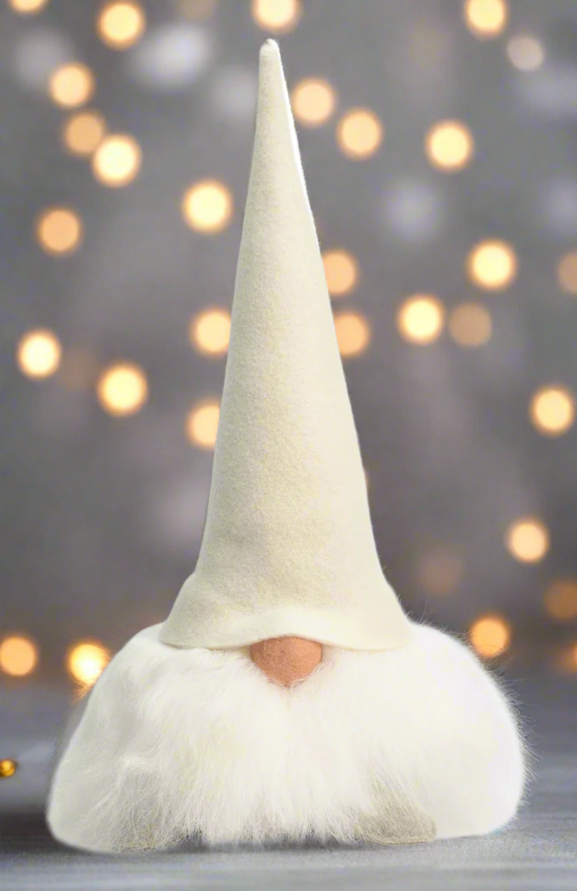 Tomte Gnome - Verner with Felt Cap (White)