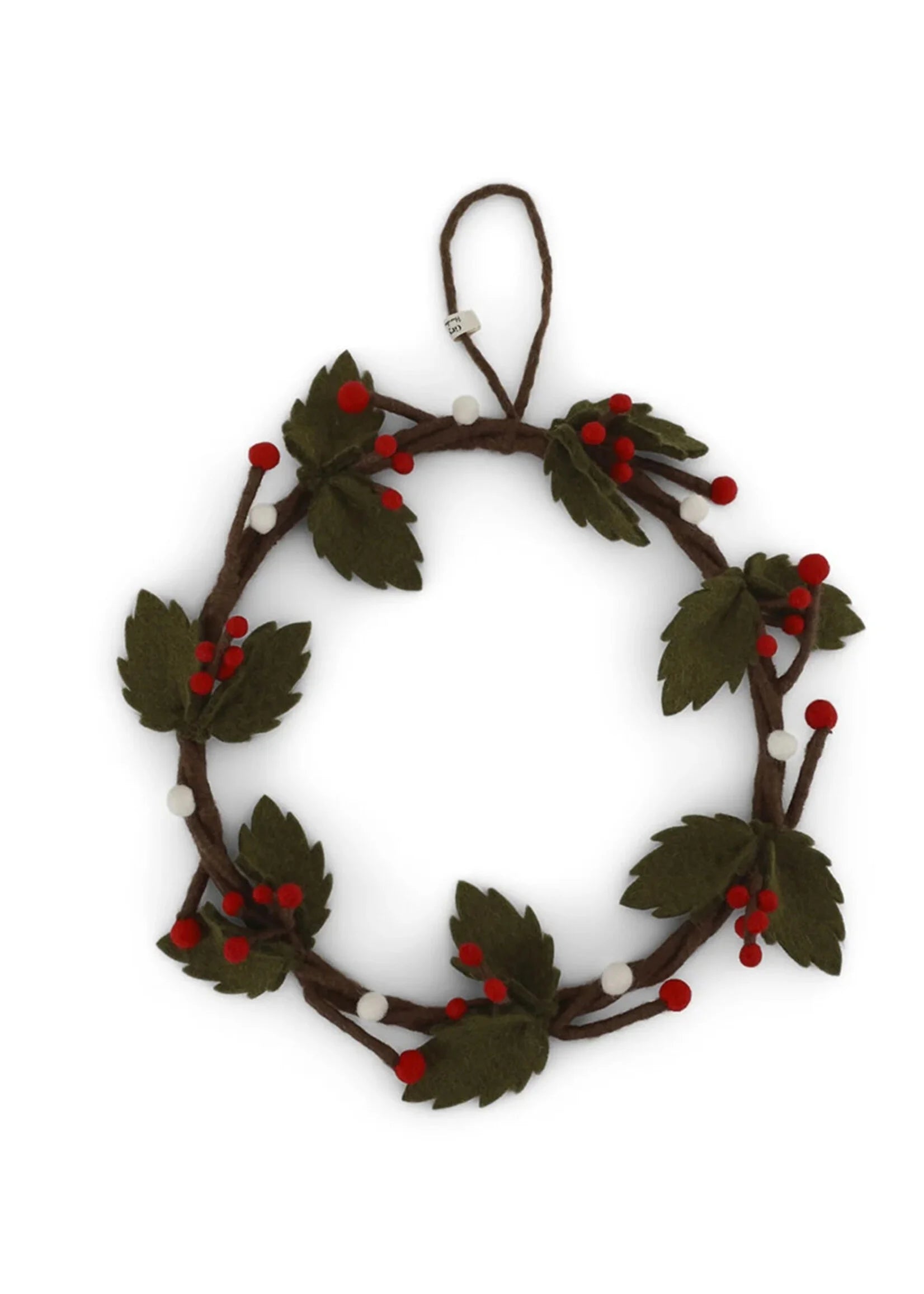 Felt Christmas Wreath - Holy Wreath With Red And White Berries