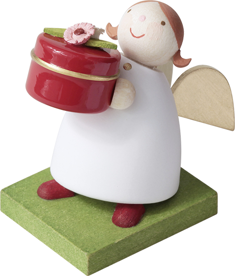 Little Angel Figurine - Guardian Angel With A Present