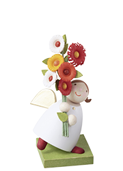 Little Angel Figurine - Guardian Angel With Flowers
