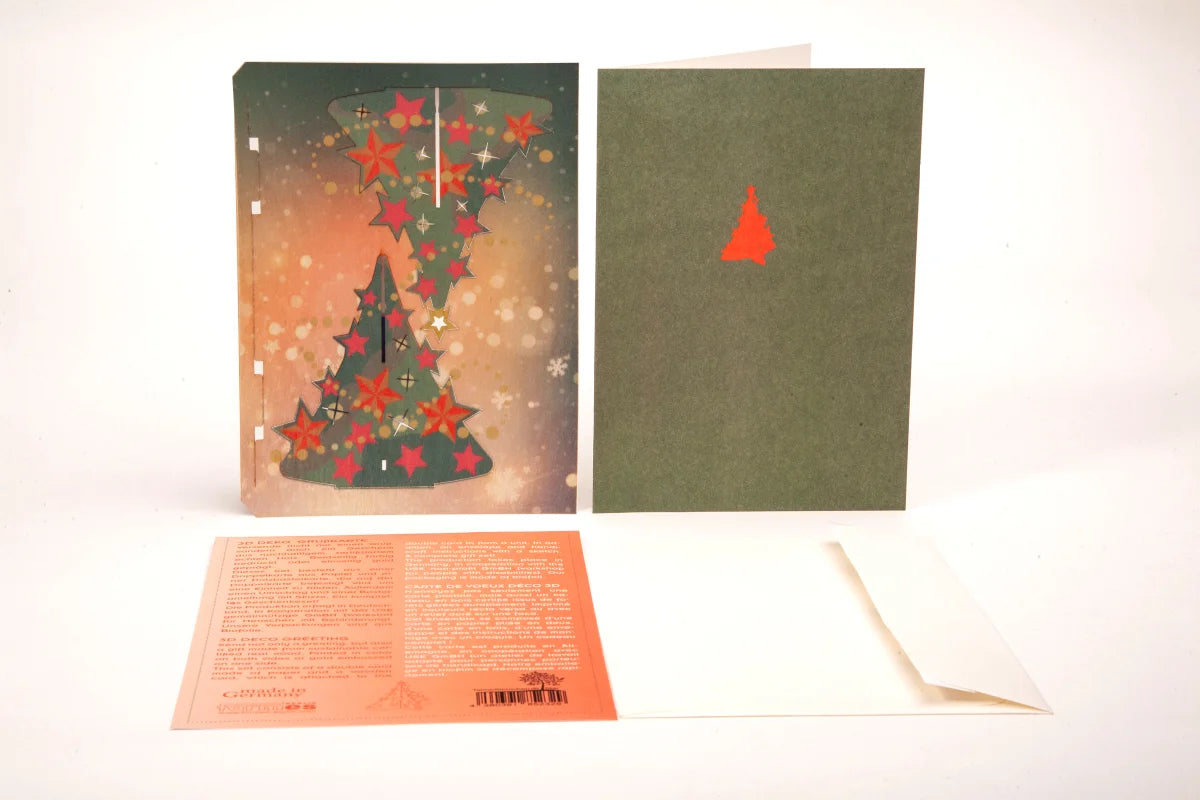 Crafty Card - Christmas Tree with Red Stars
