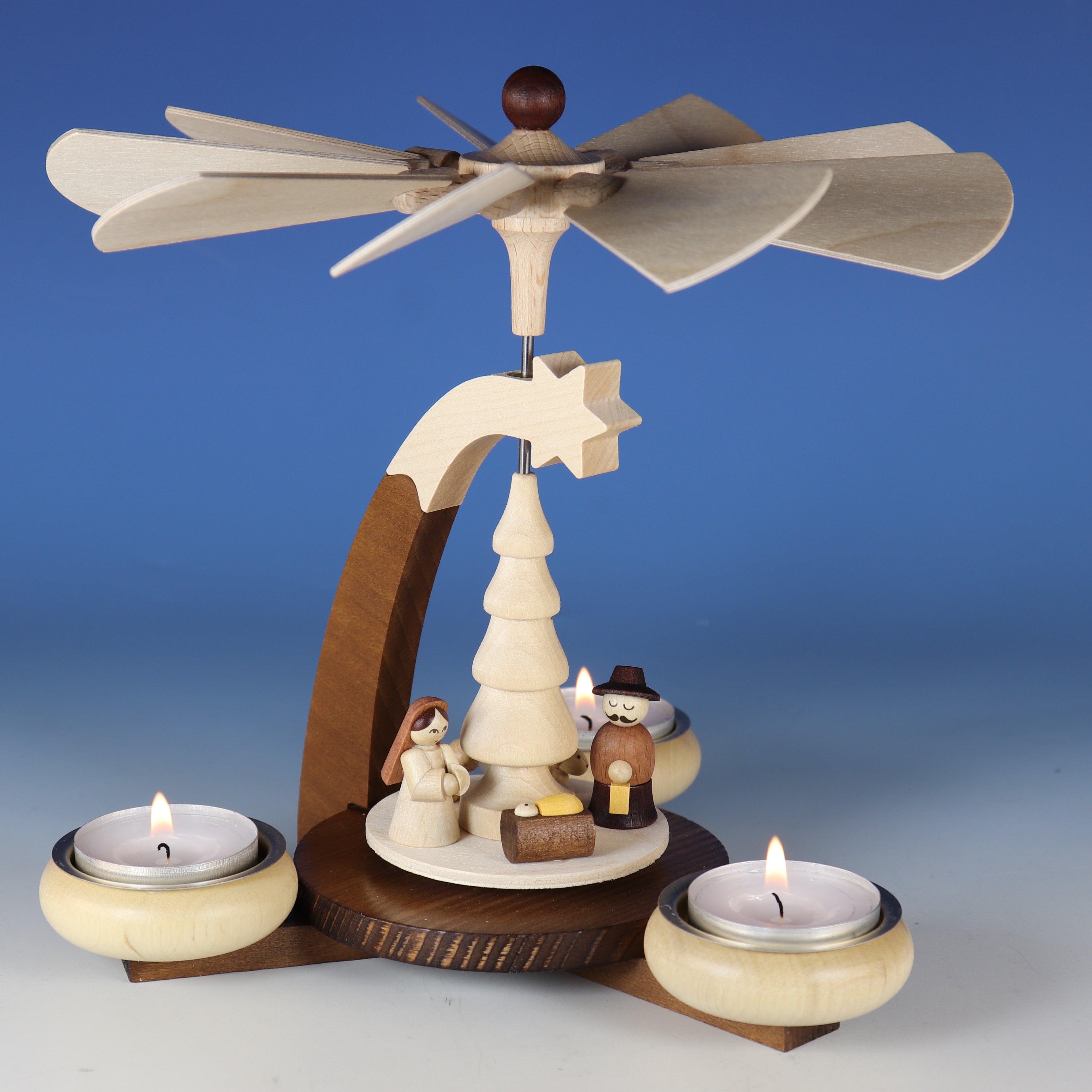 Christmas Pyramid (Medium)- Nativity Scene (Natural)