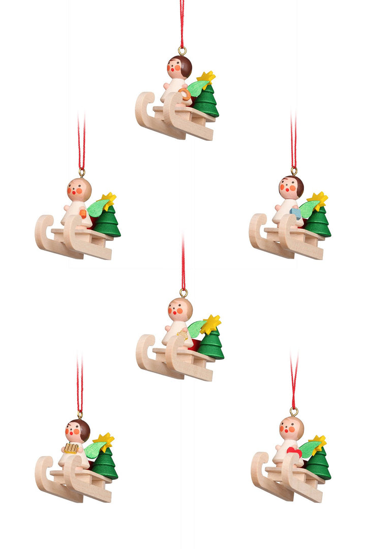 Mini angel - Sledding - Christmas tree decoration