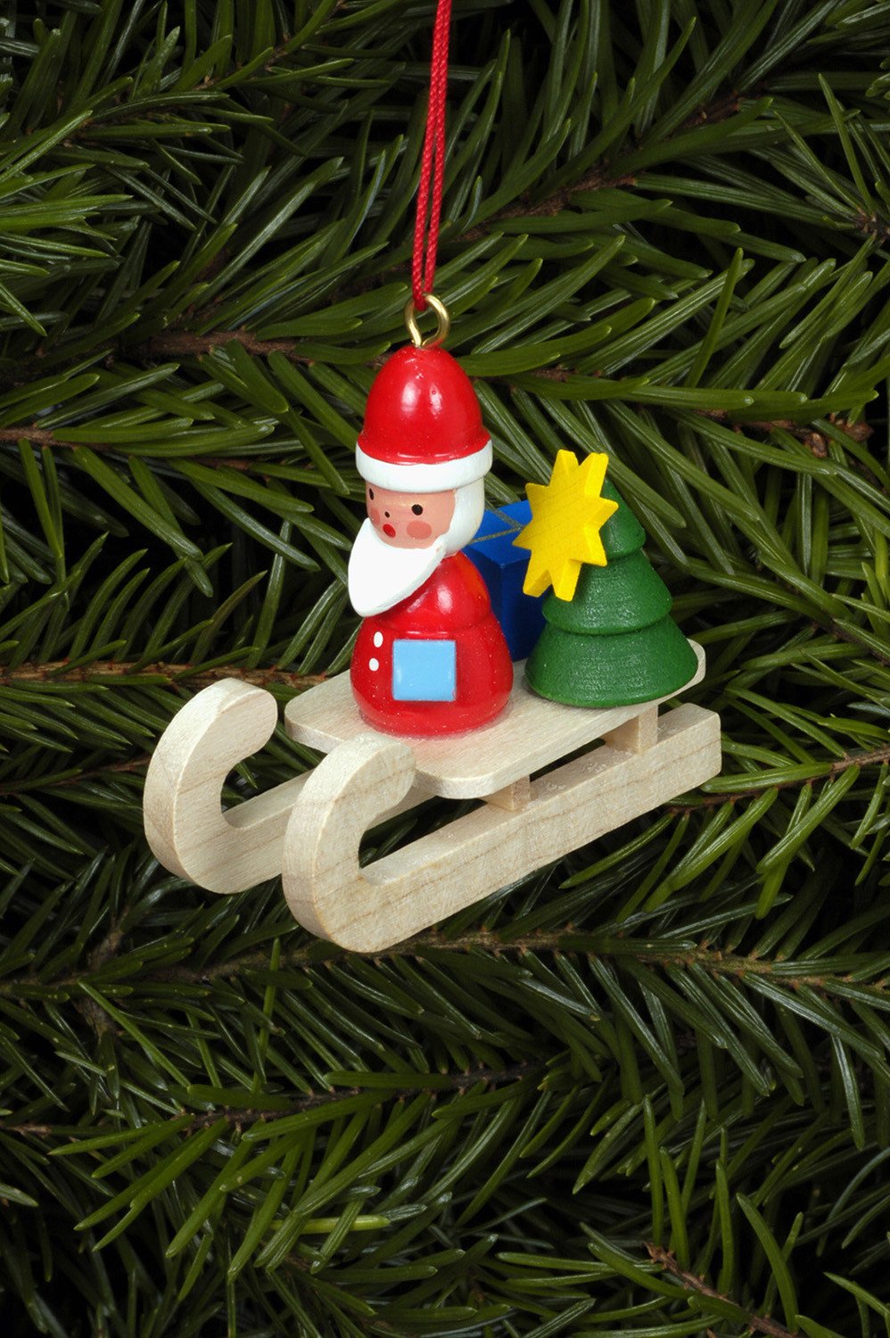 Mini sled - Santa - Christmas tree decoration