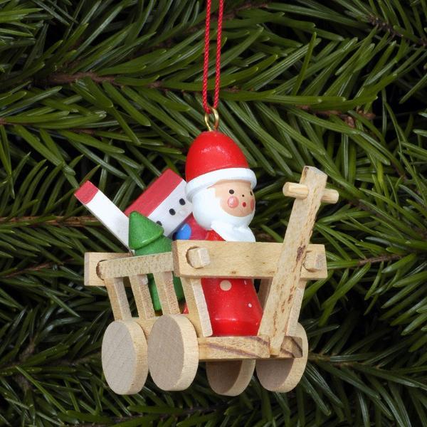 Alpine Santa in wagon - Christmas tree decoration