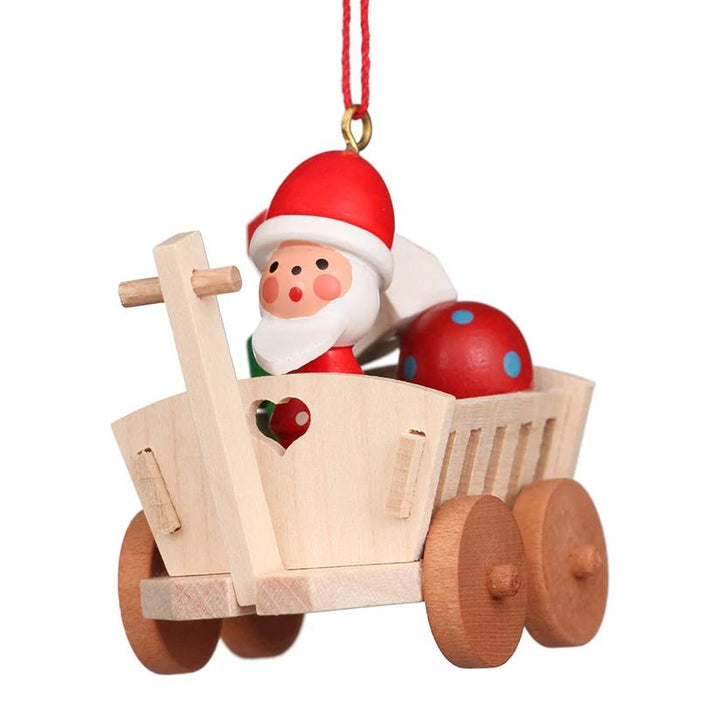 Alpine Santa in wagon - Christmas tree decoration
