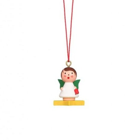 Mini angel - Floating on a Colourful Star - Christmas tree decoration