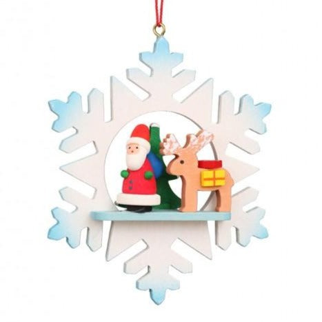 Snowflake - Santa and Rudolph - Christmas Tree Decoration (Pre-Order Item)