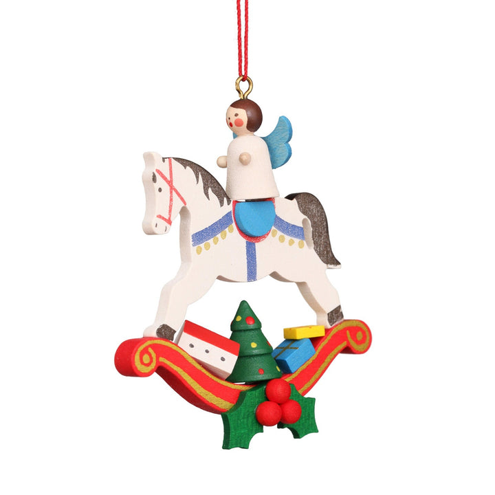 Rocking Horse with Angel - Christmas Tree Decoration