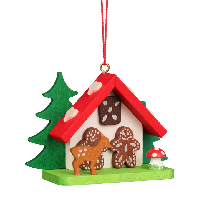 Gingerbread House with Baby Deer - Christmas tree decoration