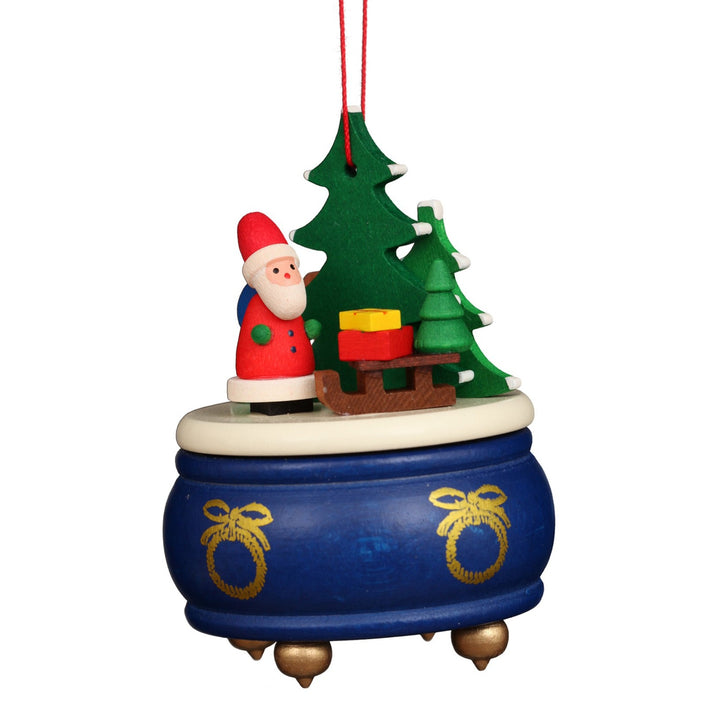 Music Box - Blue Santa - Christmas Tree Decoration