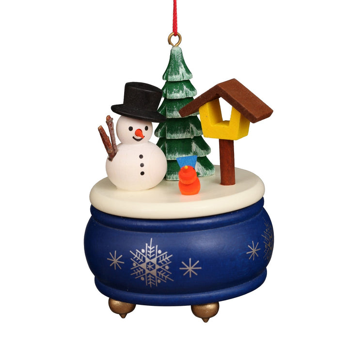 Music Box - Blue Snowman - Christmas Tree Decoration