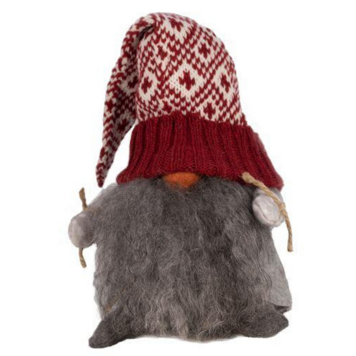 Tomte Gnome - Carl with Knitted Cap (Red and White)