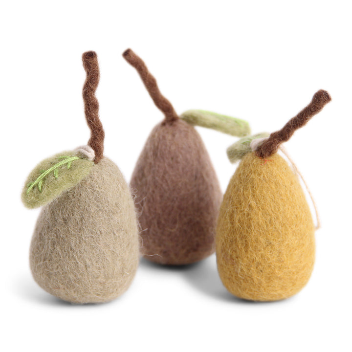 Festive Pears -  Pastel (Set of 3) - Hanging Decorations