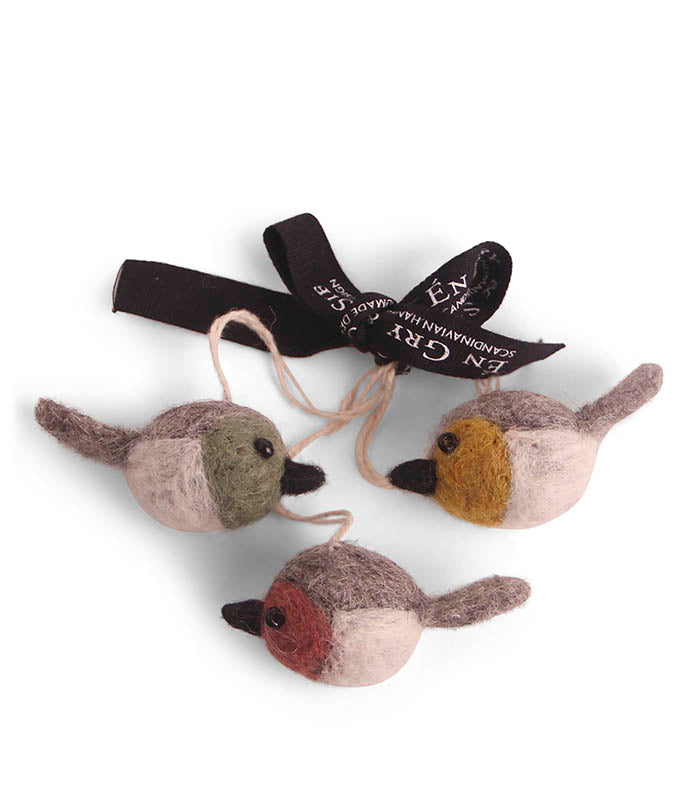 Felt Hanging Decoration -  Colourful Finches (Mini Set of 3) - Hanging Decorations