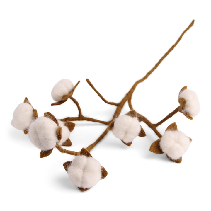 Felt Foliage - Branch with Cotton Flowers (Large)