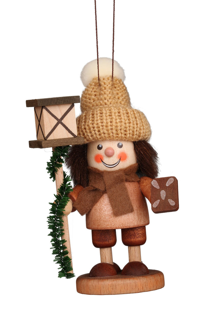 Large gnome Christmas tree decoration - Carol singer