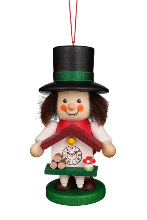 Large gnome Christmas tree decoration -  Cuckoo Clock Maker (Colourful)
