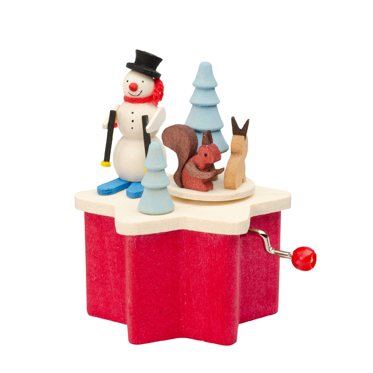 Music Box (Traditional Crank-Style) - Miniature Snowman
