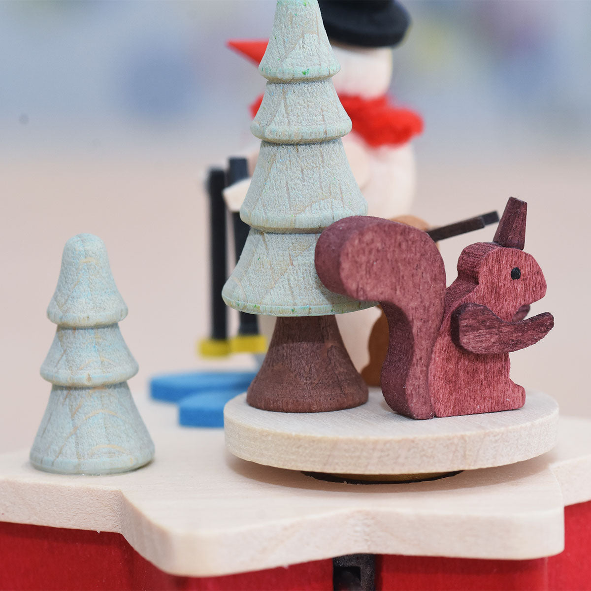 Music Box (Traditional Crank-Style) - Miniature Snowman