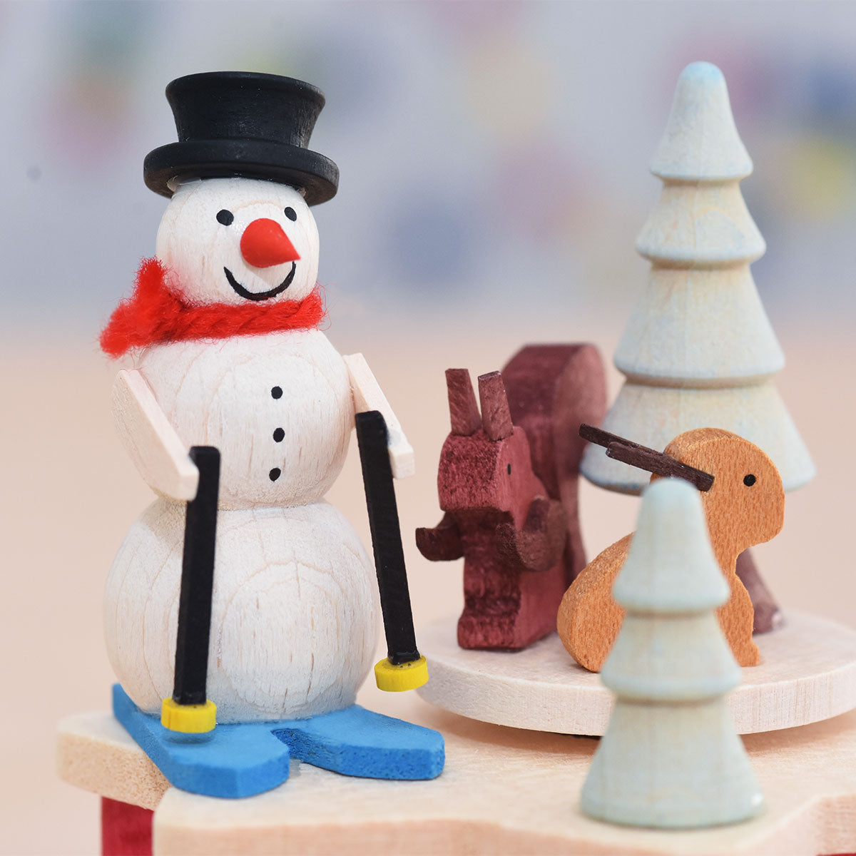 Music Box (Traditional Crank-Style) - Miniature Snowman