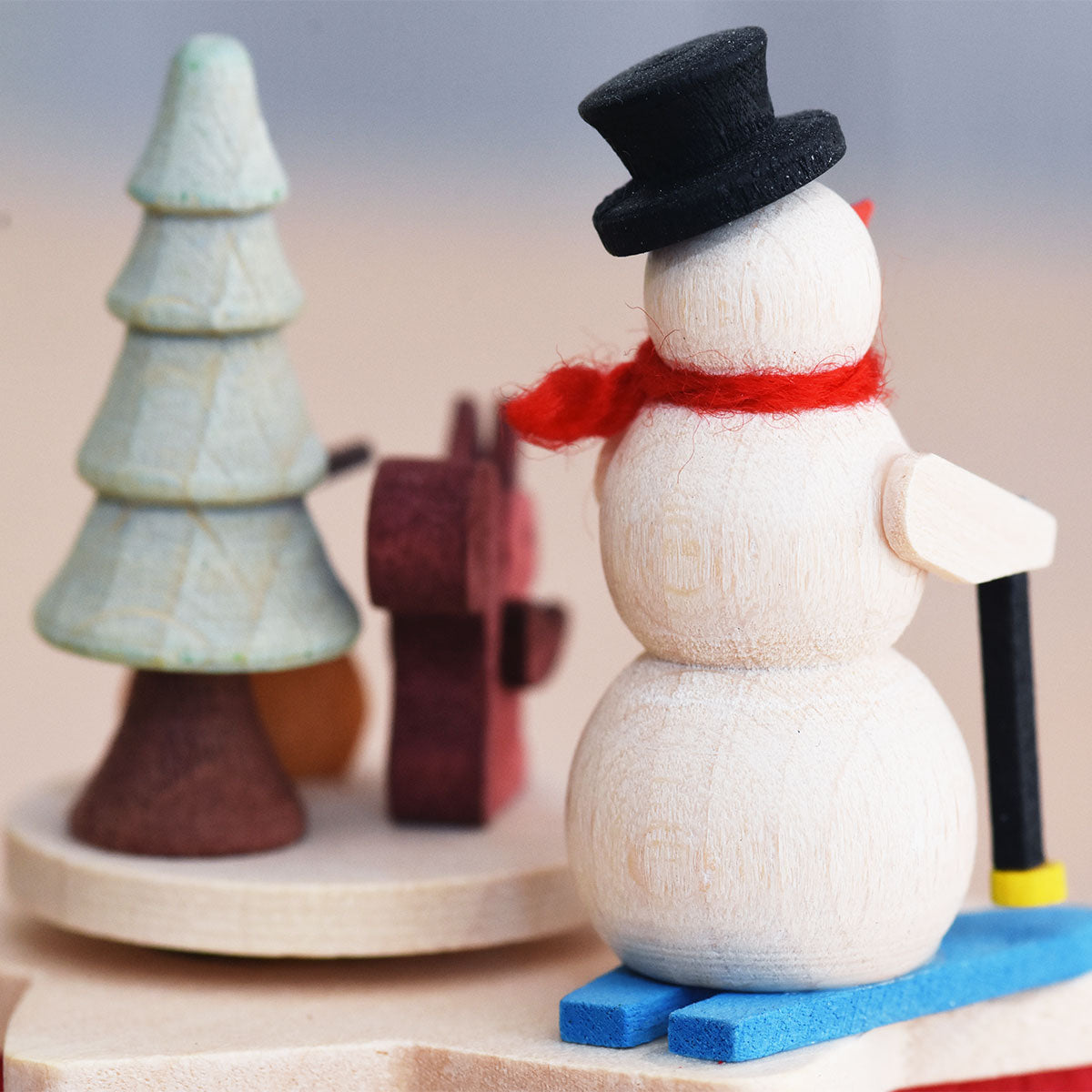 Music Box (Traditional Crank-Style) - Miniature Snowman